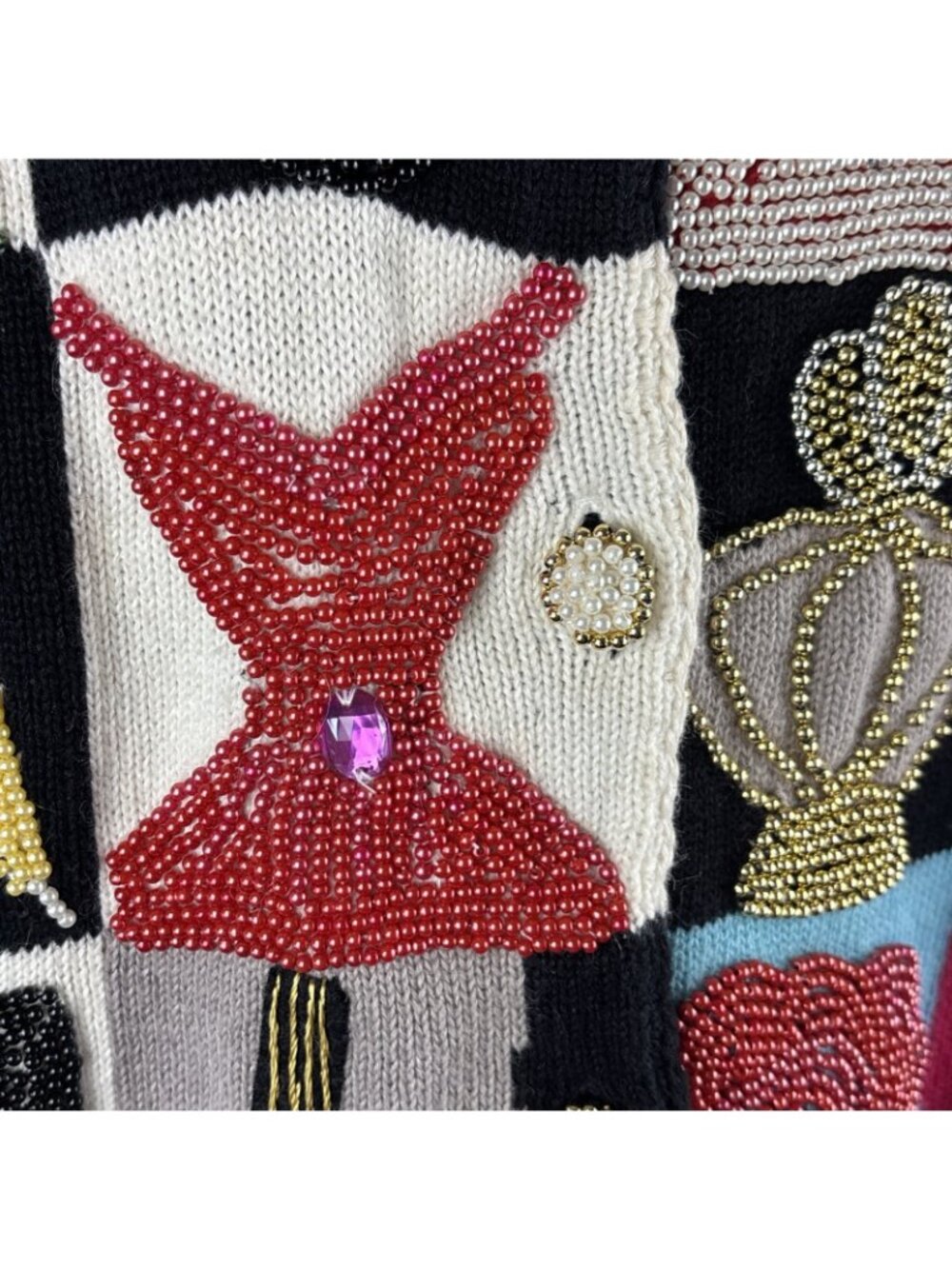 Vintage Michael Simon Women Size P/P Sweater Embroidered Beaded Fashion theme - Picture 4 of 11